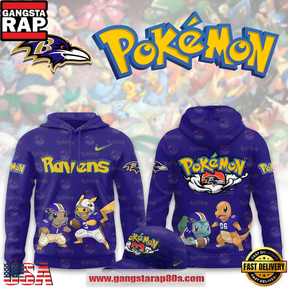 Baltimore Ravens NFL x Pokemon Unique Sports Design Hoodie Shirt