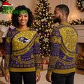 Baltimore Ravens Personalized Custom Name And Number Ugly Christmas Sweater