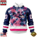 NFL Baltimore Ravens Pink Fight Breast Cancer All Over Print Hoodie