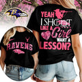 Baltimore Ravens Premium NFL Shoot Like A Girl Women Shirt