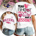 Baltimore Ravens Premium NFL Shoot Like A Girl Women T-Shirt