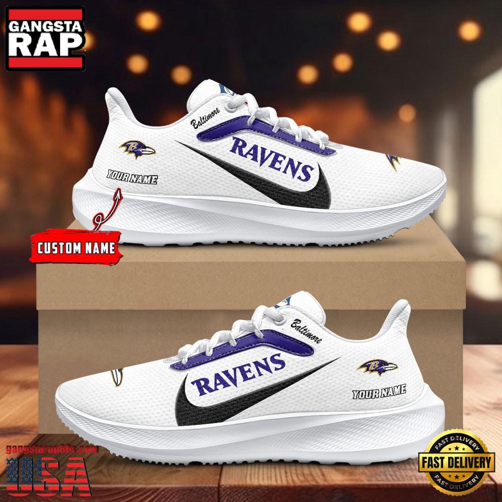 Custom Name Baltimore Ravens New Design Air Force 1 Shoes Running Sneakers