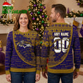 Baltimore Ravens Santa Custom Name And Number Ugly Christmas Sweater