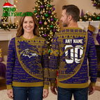 Baltimore Ravens Santa Custom Name And Number Ugly Christmas Sweater