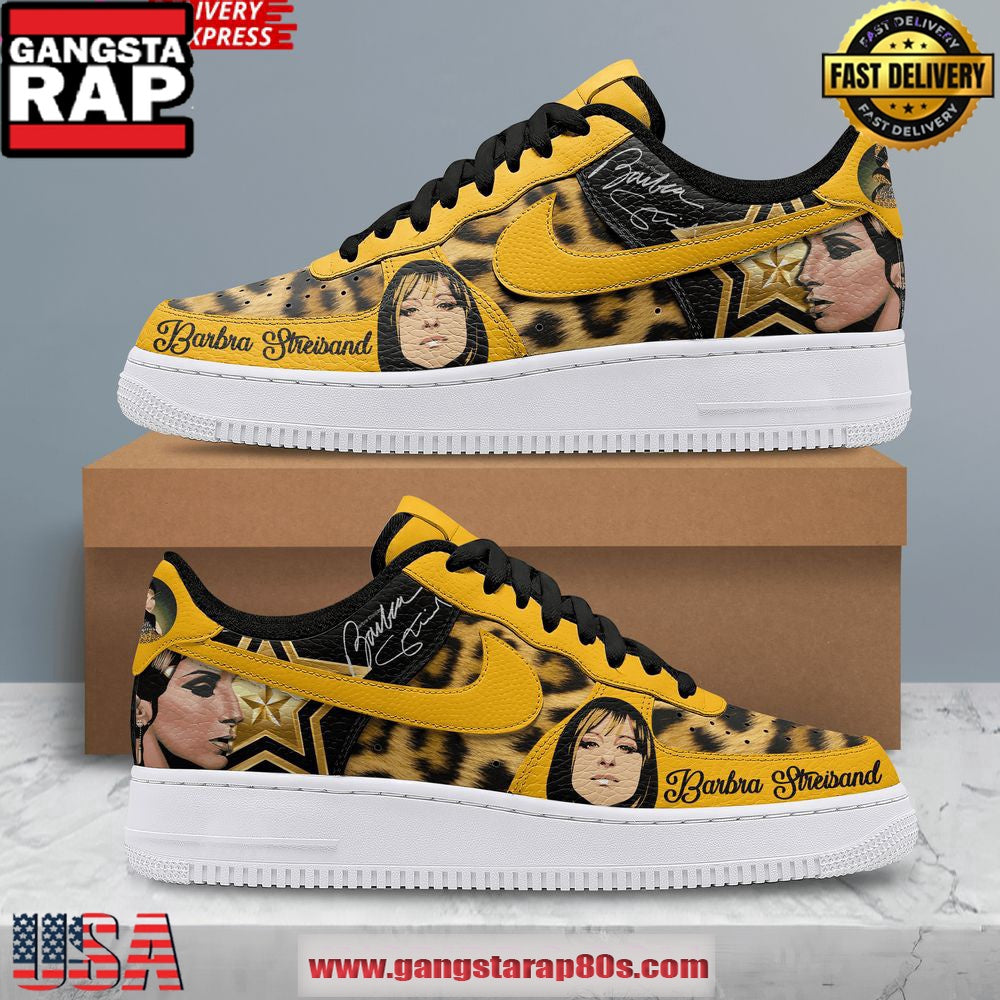Barbra Streisand Golden Star Limited Edition Air Force 1 Shoes Running Sneakers