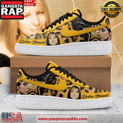 Barbra Streisand Golden Star Limited Edition Air Force 1 Shoes Running Sneakers