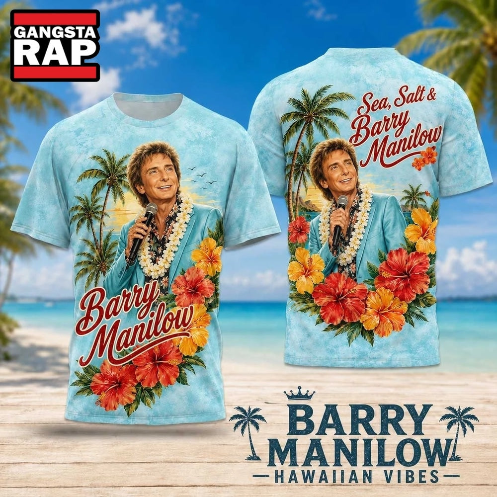 Barry Manilow Tropical Lei Portrait 2026 3D Shirt Hoodie T-Shirt