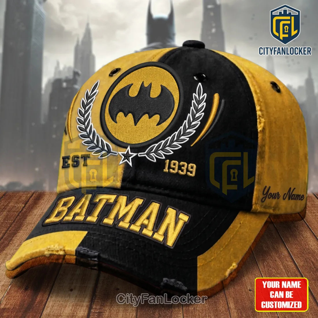Batman Personalized 1939 Est. Two-Tone Baseball Cap