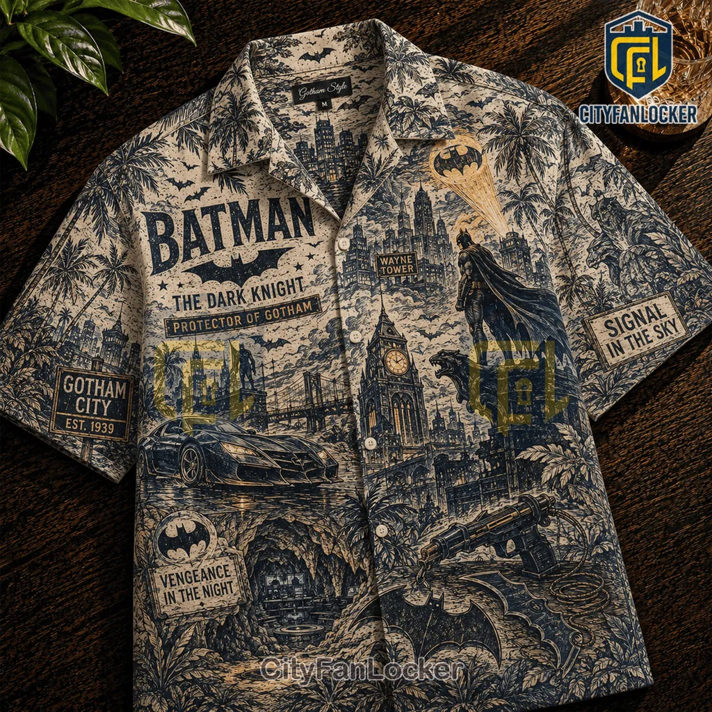 Batman Vintage Gotham City Hawaiian Shirt
