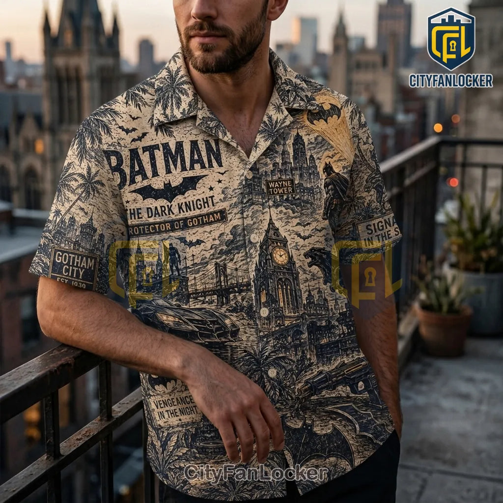 Batman Vintage Gotham City Hawaiian Shirt