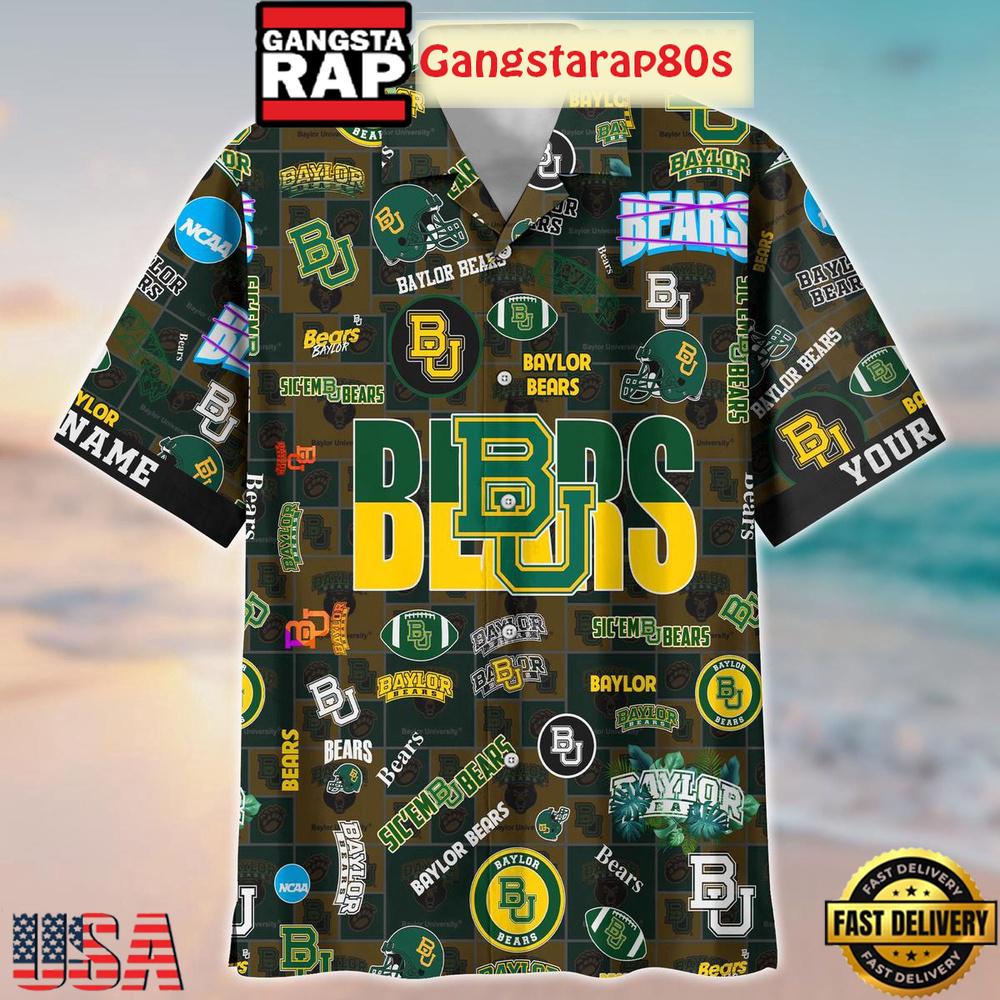 Baylor Bears Solgan Sic’em Bears True Fan Spirit Custom Name Aloha Hawaiian Shirt