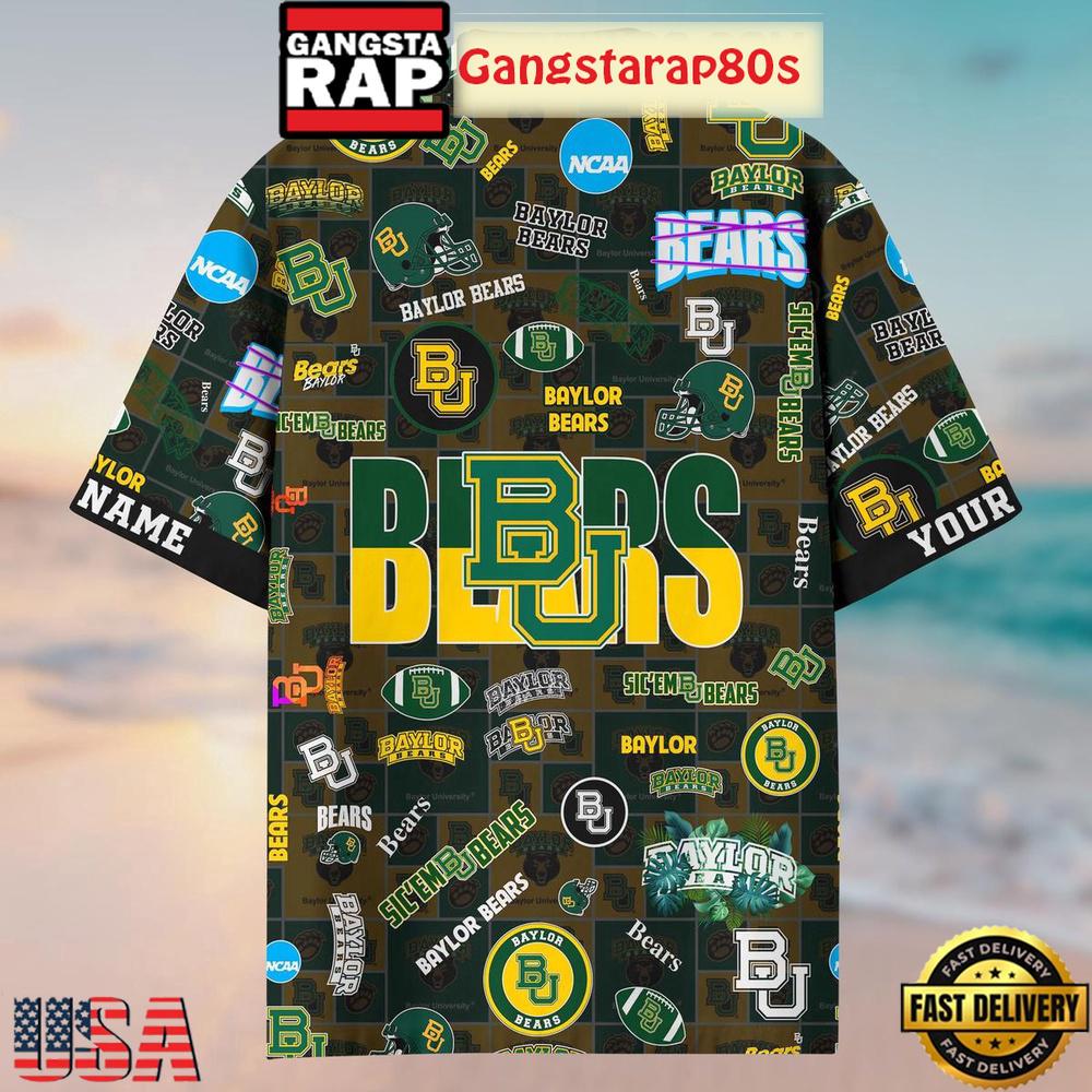 Baylor Bears Solgan Sic’em Bears True Fan Spirit Custom Name Aloha Hawaiian Shirt