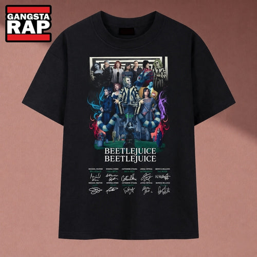 Beetlejuice Beetlejuice 2 Movie Cast Signatures Vintage Graphic T Shirt, Music 2D Shirt