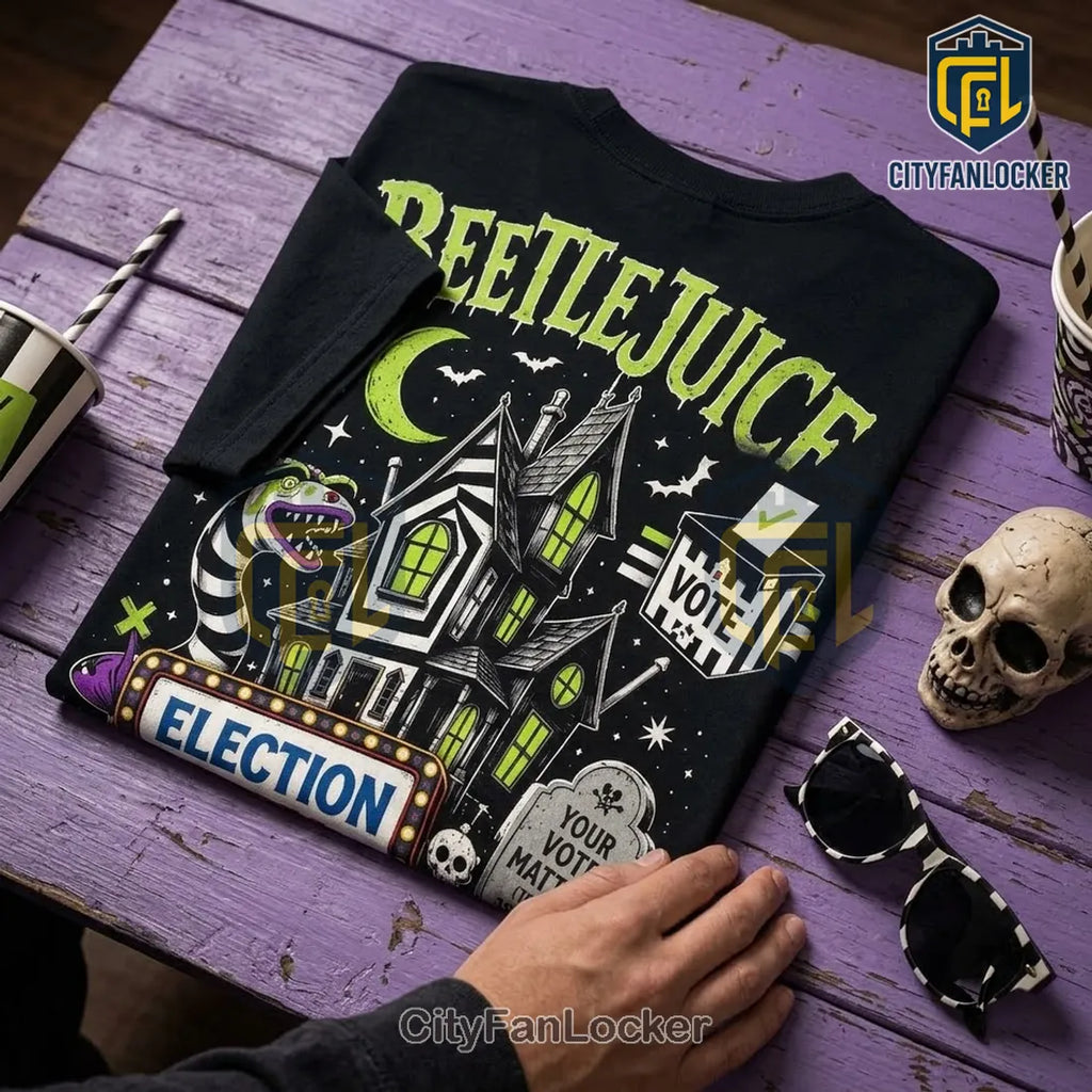 Beetlejuice Election Day Black T-Shirt