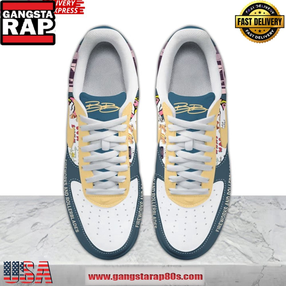 Benson Boone Fireworks and Rollerblades World Tour Air Force 1 Sneakers Shoes