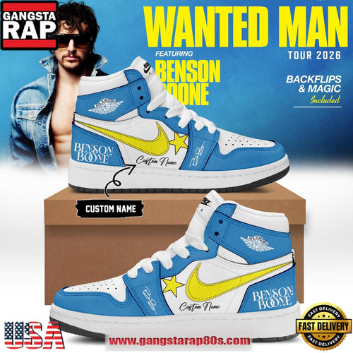 Benson Boone Wanted Man Tour 2026 Signature Custom Air Jordan 1 Shoes Running Sneakers