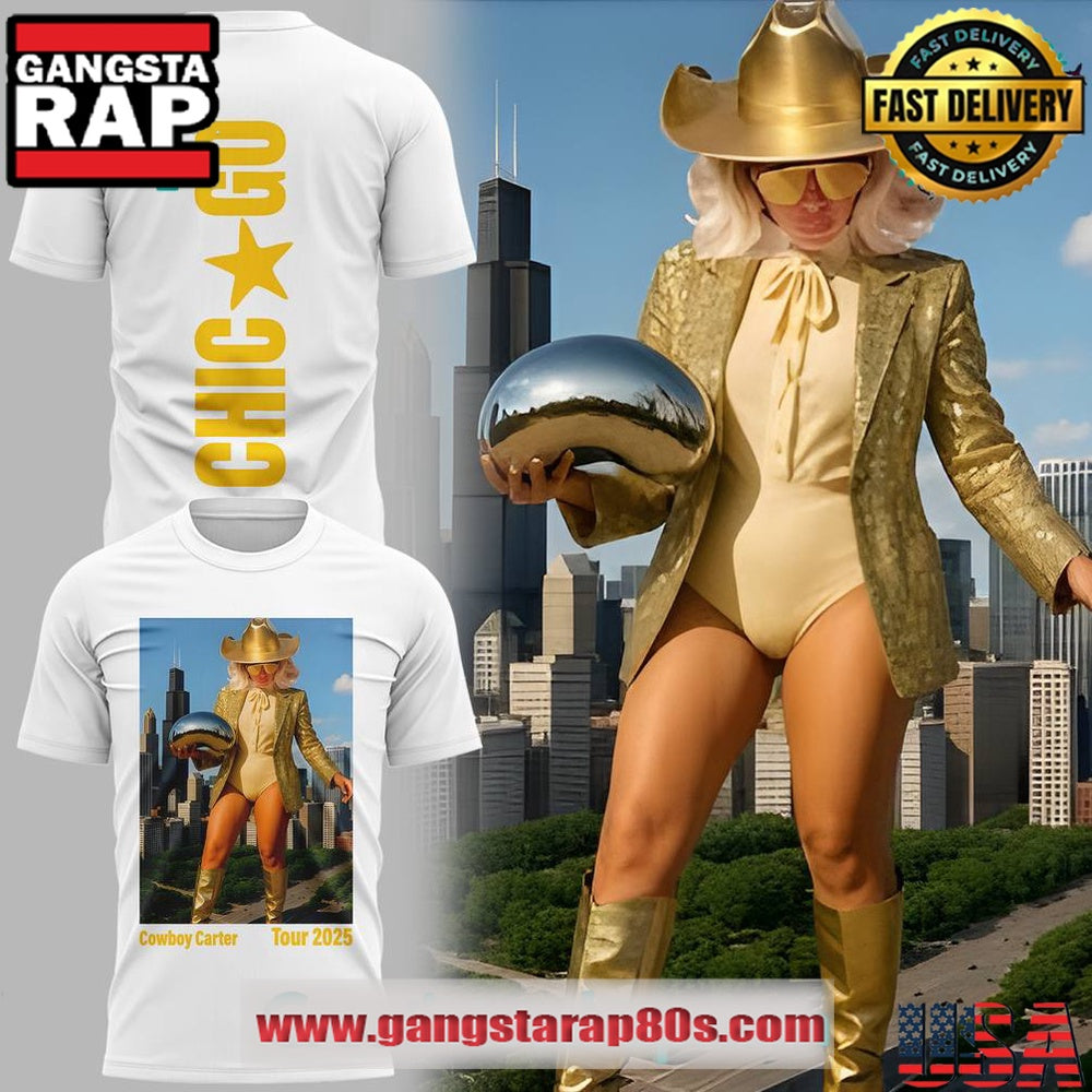 Beyoncé Cowboys Carter Tour x Chicago 2025 T Shirt
