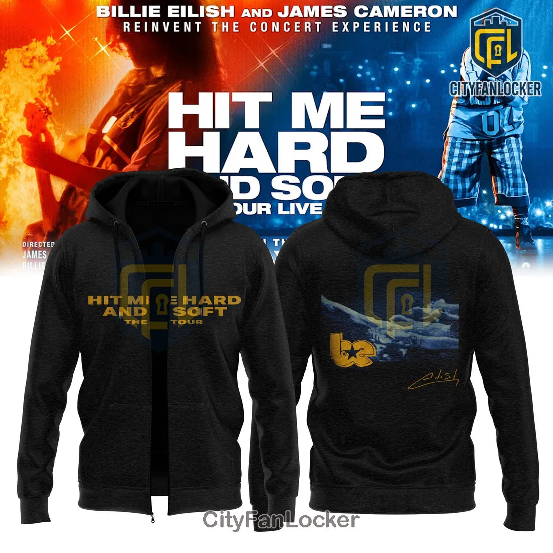Billie Eilish Hit Me Hard and Soft Tour Black Hoodie