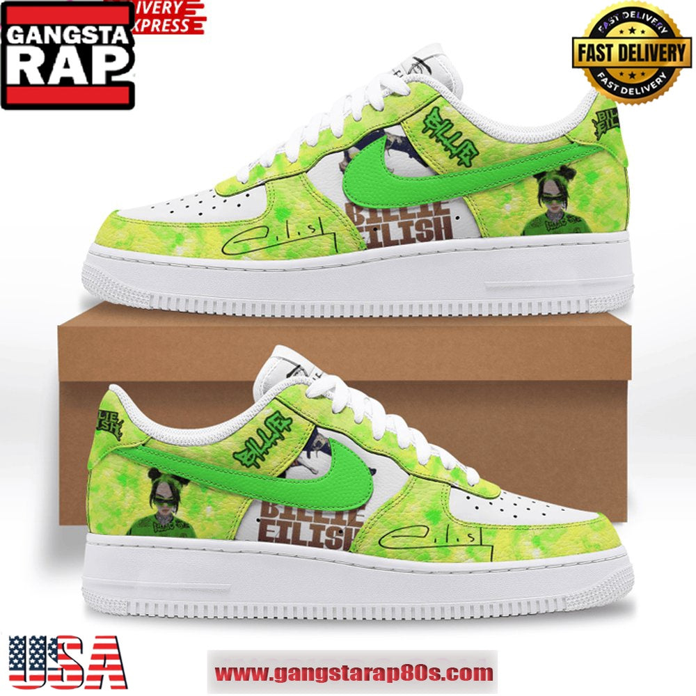 Billie Eilish Neon Vibes Limited Edition Air Force 1 Running Sneakers Shoes