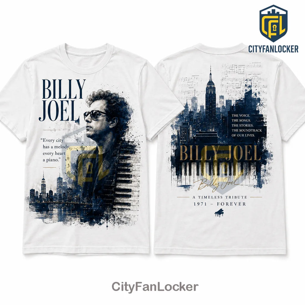 Billy Joel New York City Skyline IPortrait Cotton T-Shirt