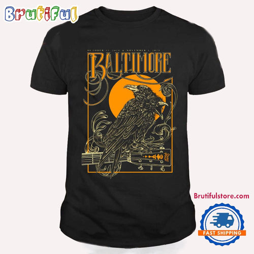 Billy Strings CFG Bank Arena Baltimore MD Oct 31 & Nov 1 2024 Gold Foil Embellished T Shirt