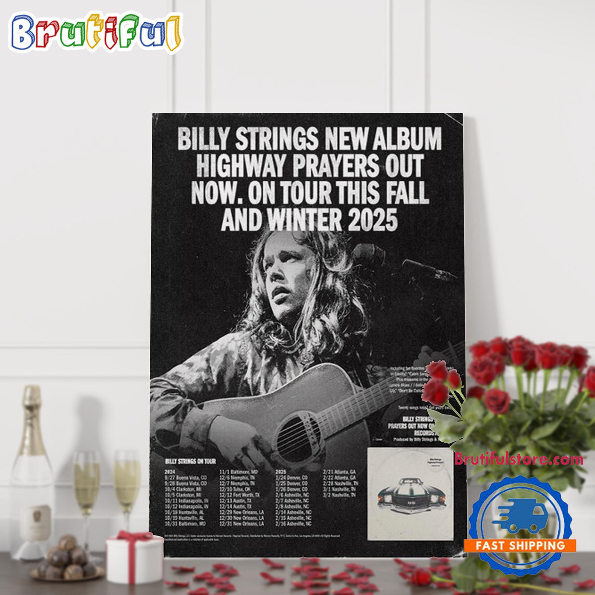 Billy Strings On Tour This Fall And Winter 2025 Wall Art Poster Canvas