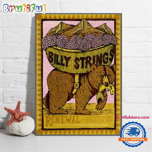 Billy Strings September 27-28 2024 Live In Renewal Buena Vista CO Concert Poster Canvas Art