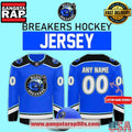 Biloxi Breakers Limited Edition 2025 Blue Custom Hockey Jersey