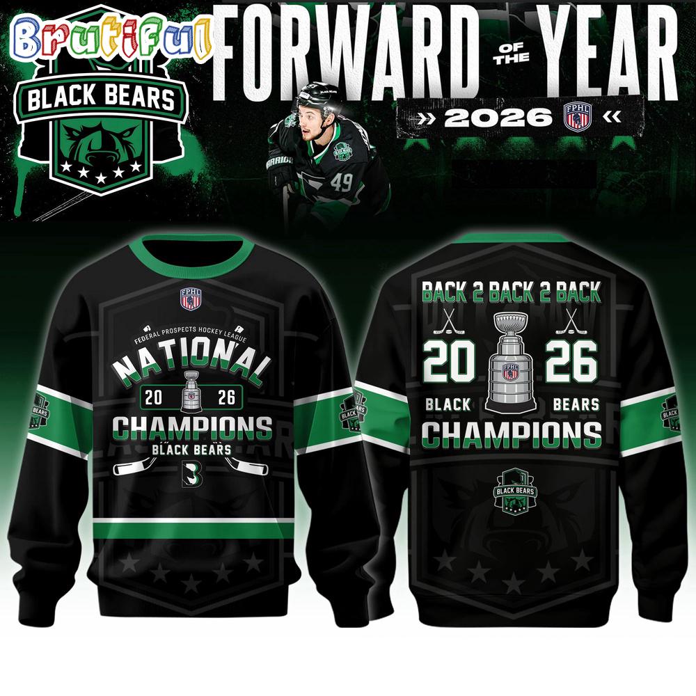 Binghamton Black Bears 2026 FPHL Champions Three-Peat Limited Edition Hoodie T-Shirt