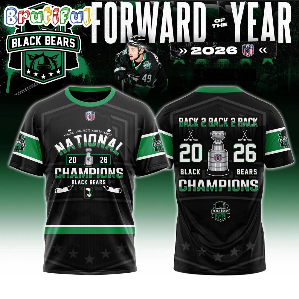 Binghamton Black Bears 2026 FPHL Champions Three-Peat Limited Edition Hoodie T-Shirt