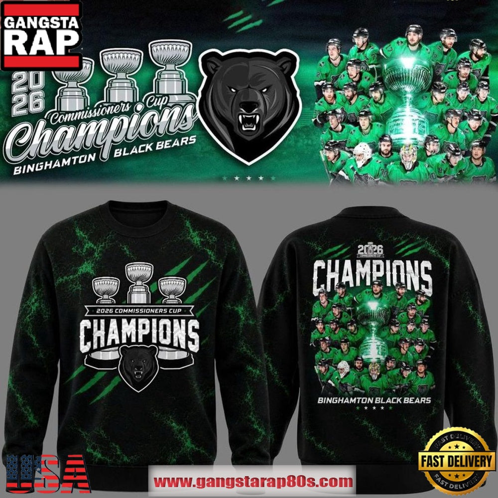 Binghamton Black Bears Commissionners Cup 2026 Champions Locker Room Trophy Unisex T-Shirt
