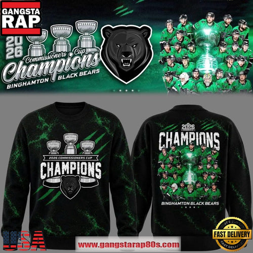 Binghamton Black Bears Commissionners Cup 2026 Champions Locker Room Trophy Unisex T-Shirt