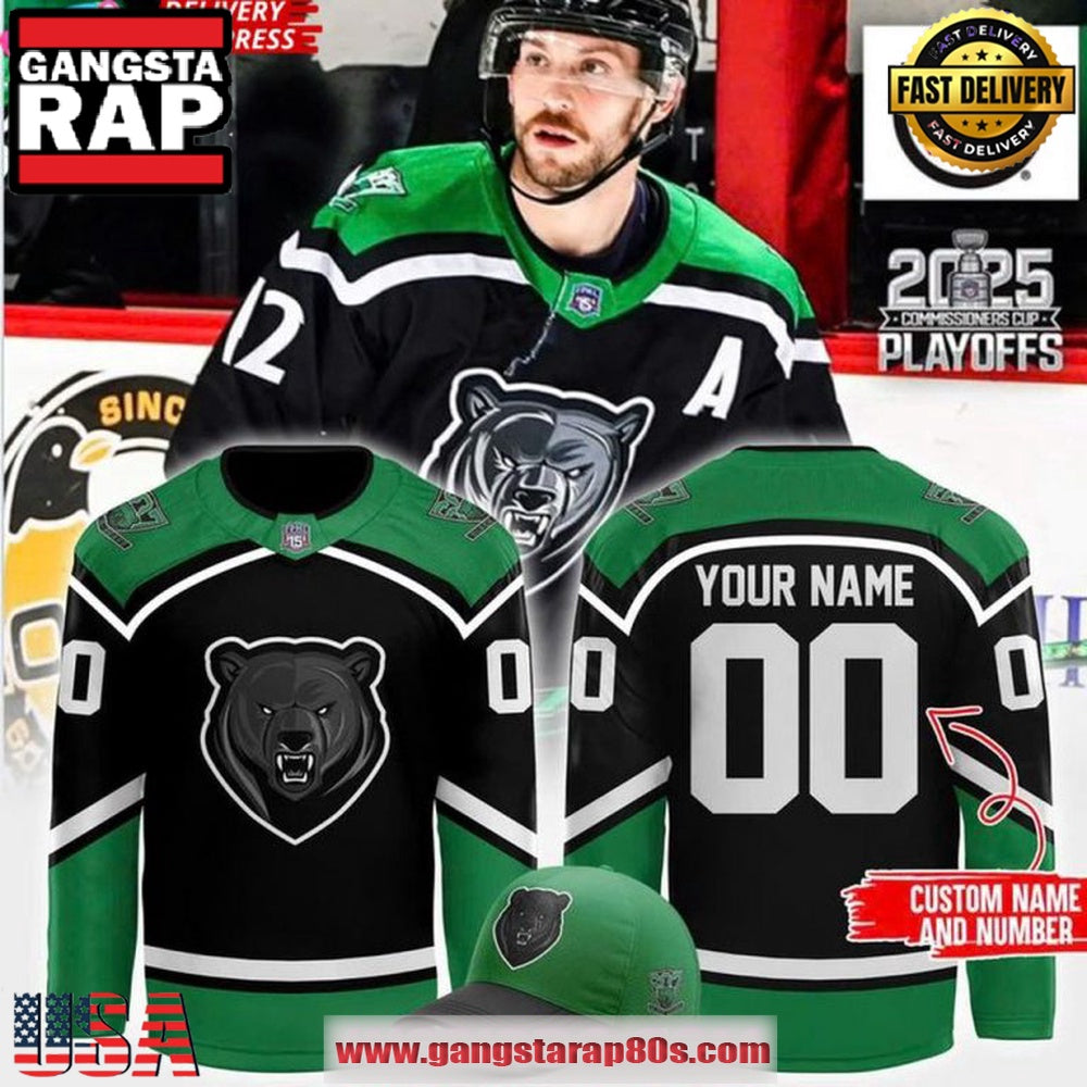 Binghamton Black Bears x 2025 Commissioners Playoffs Custom Hockey Jersey
