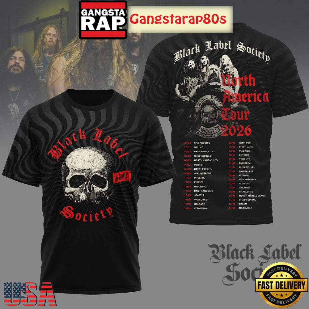Black Label Society Band 2026 North America Tour Shirt