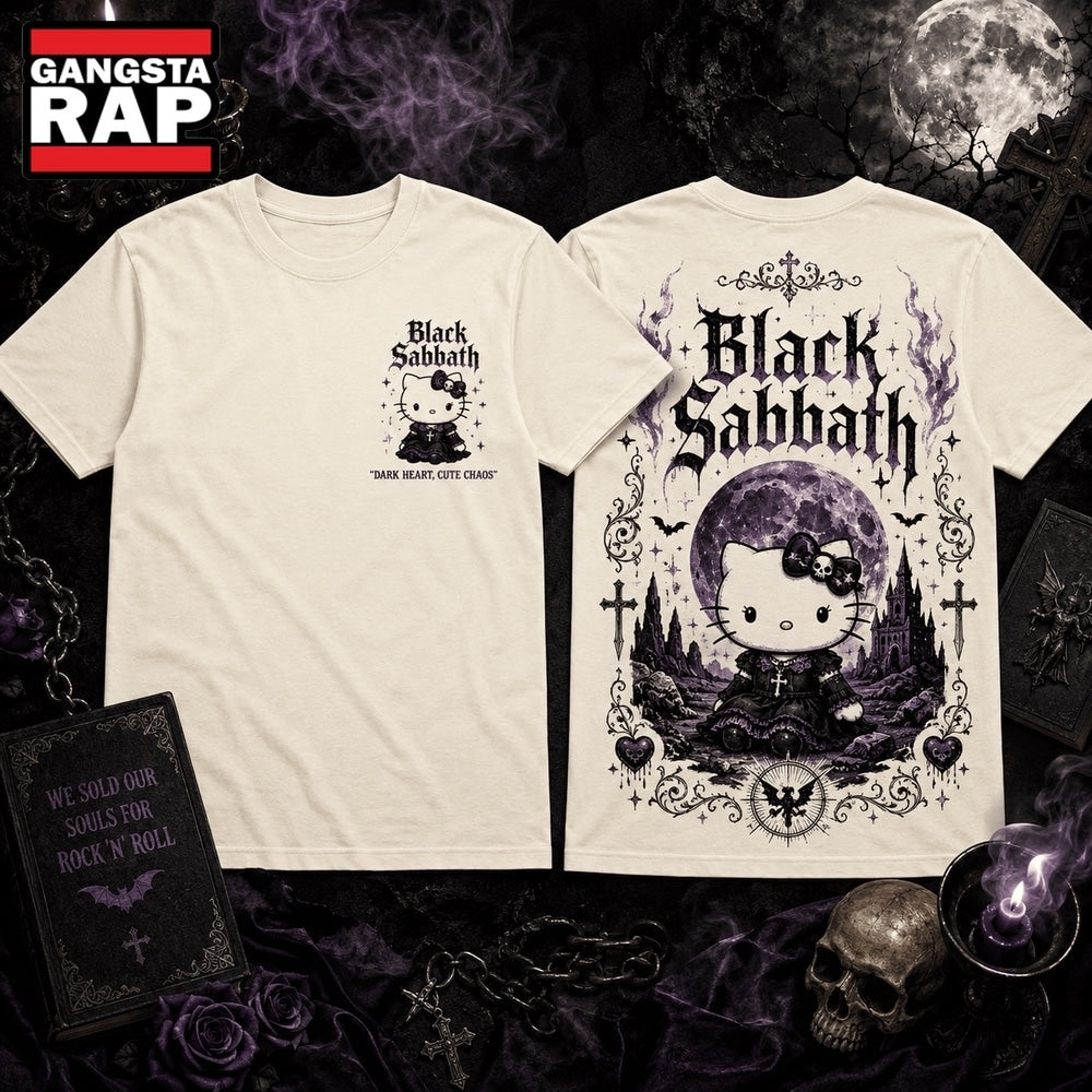 Black Sabbath Dark Heart Hello Kitty Halloween 3D Shirt
