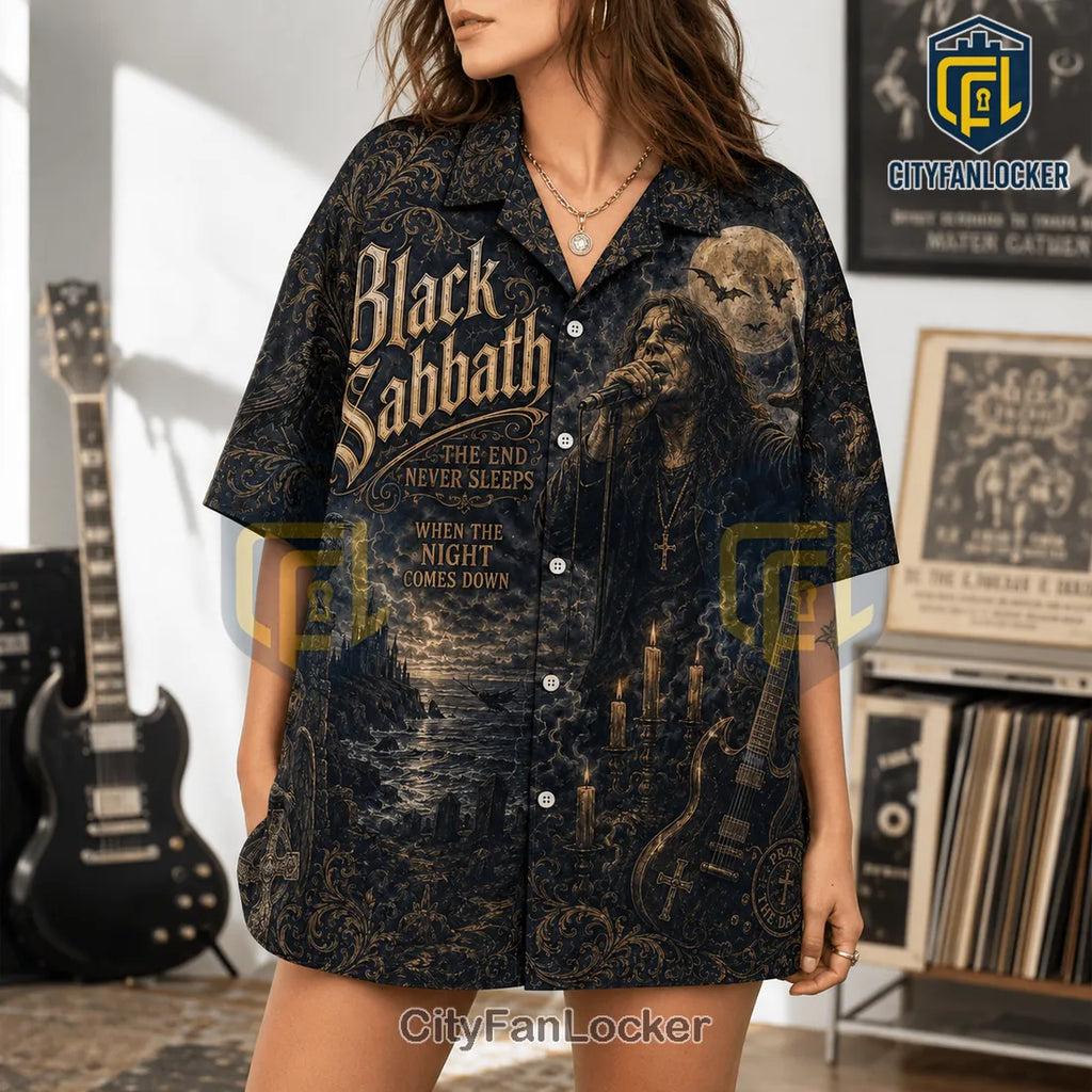 Black Sabbath Heavy Metal Dark Motif Hawaiian Shirt
