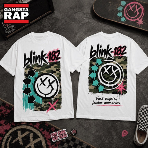 Blink 182 Camo Fast Nights Pop Punk 3D Shirt