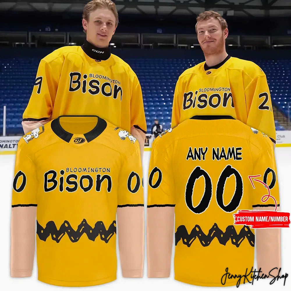 Bloomington Bison 2025 Peanuts Teddy Bear Toss Hockey Jersey