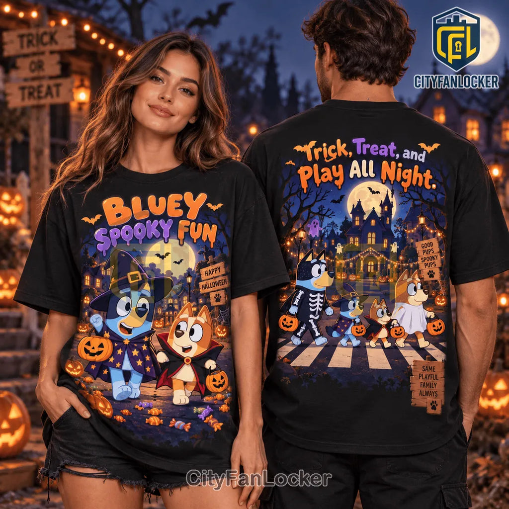 Bluey and Bingo Spooky Fun Halloween Shirt
