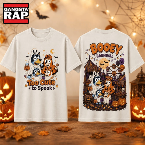 Bluey Family Halloween Too Cute to Spook, Booey Carnival 3D Shirt , Music Trending 3D Shirt
