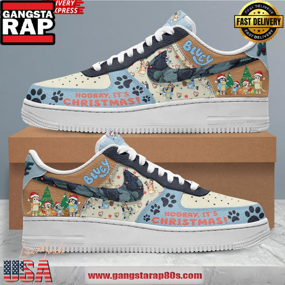 Bluey Hooray It’s Christmas Limited Edition Air Force 1 Sneakers Shoes