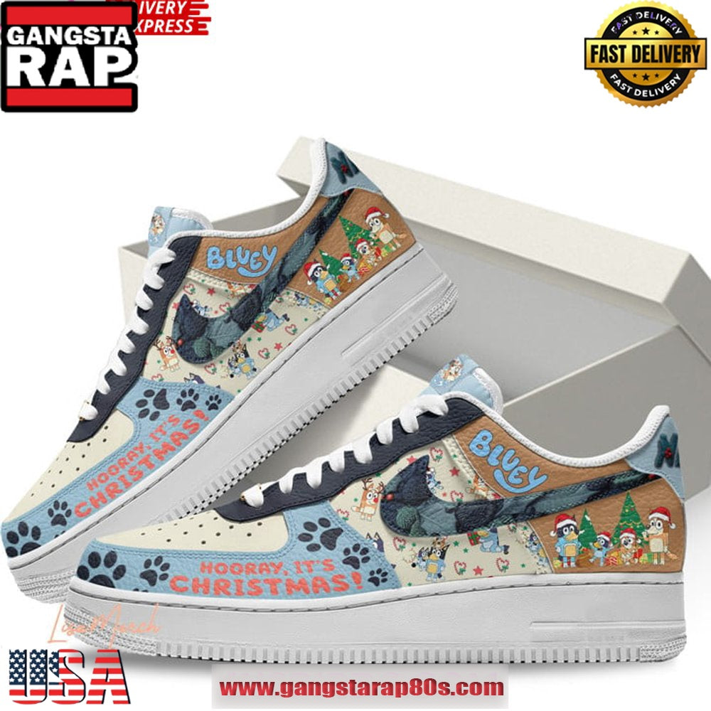 Bluey Hooray It’s Christmas Limited Edition Air Force 1 Sneakers Shoes