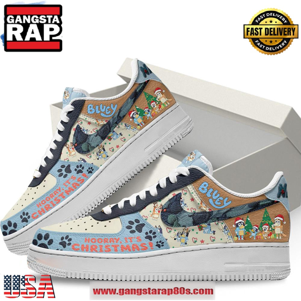 Bluey It’s Christmas Limited Edition Air Force 1 Running Sneakers Shoes