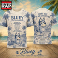 Bluey Playful Spirit Palm Print 2026 Vintage 3D Shirt
