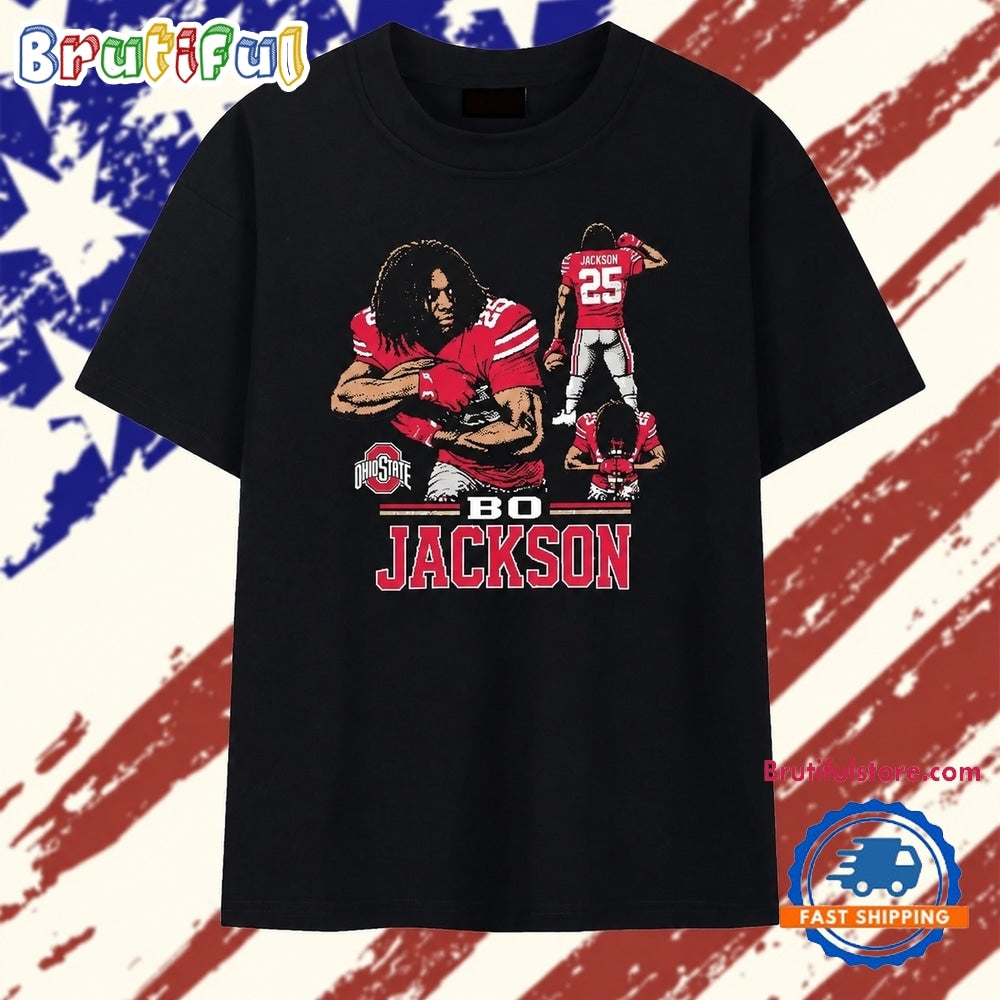 Bo Jackson Ohio State Buckeyes 25 Pixel Art T Shirt