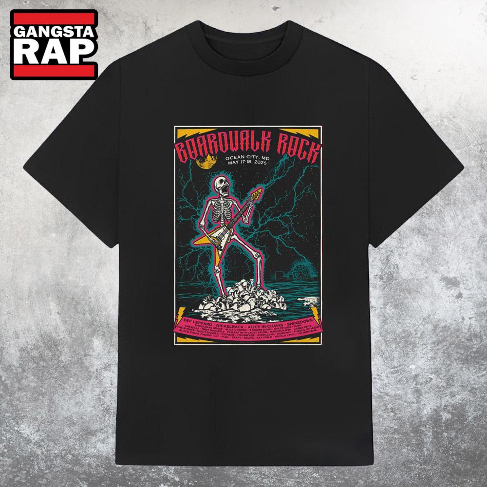 Boardwalk Rock May 17-18 2025 Ocean City, MD Tour T Shirt