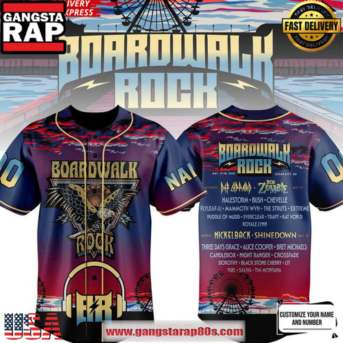 Boardwalk Rock Ocean City Maryland Special Baseball Jersey Shirt