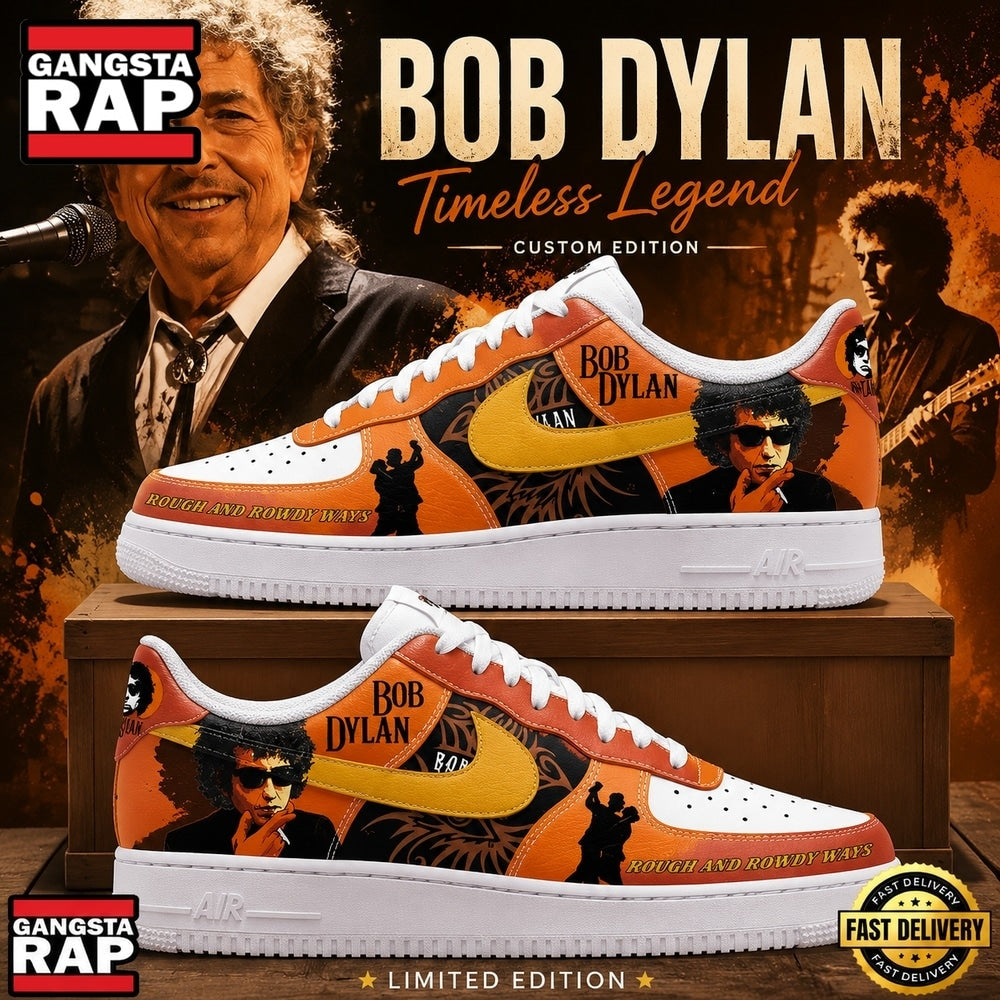 Bob Dylan Rough And Rowdy Ways Air Force 1 Shoes Running Sneakers Shoes , Music Trending Shoes