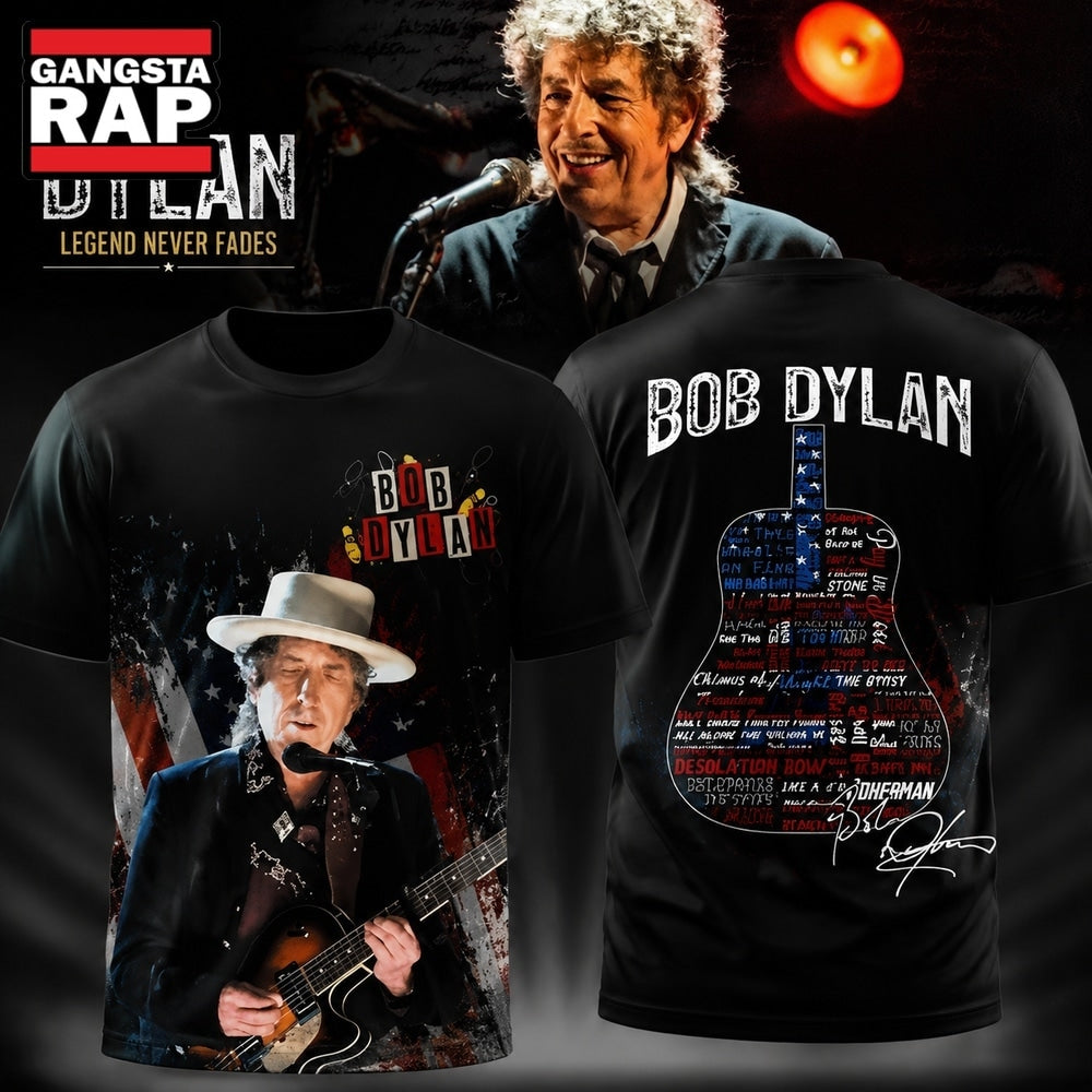 Bob Dylan Signature Collection 3D All Over Print T Shirt