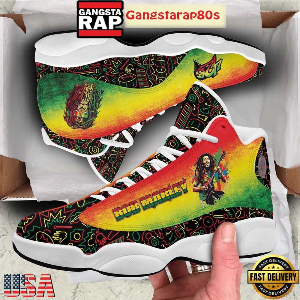 Bob Marley One Love One World Fan Air Jordan 13 Shoes Running Sneakers